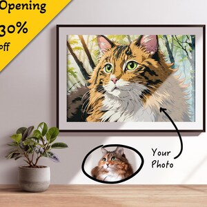 Custom Cartoonist Style Pet Portrait | Digital Pet Illustration from Your Photo | Personalized Anime Artwork Wall Art Gift