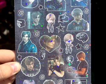 ¡Hojas de calcomanías brillantes de Leon Kennedy RE!