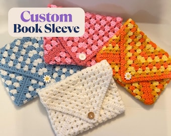 Customizable Crochet Book Sleeve | Handmade | Gift for Reader | Unique Book Cover | Crochet Gift | Bookish | Reading Accessory | Multi-Color