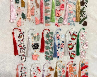 Christmas Bookmarks | Handmade Acrylic Reading Accessory | Holiday Gift | Booklover | Reader