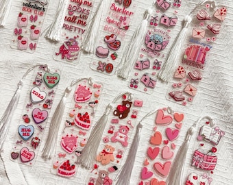 Valentine Bookmarks | Handmade Acrylic Reading Accessory | Holiday Gift | Booklover | Reader | Sweetheart | Romance Lover