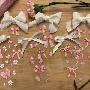 Cute Acrylic Bookmarks | Gift for Reader | Chiffon Ribbon | Book Accessories | Handmade | Coquette Bookmark | Pink Bookmarks | Book Lover