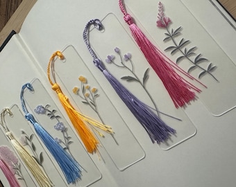 Simple Floral Acrylic Bookmarks | Colorful Bookmarks | Gift for Readers | Reading Accessories | Cute Bookmark | Handmade Floral Bookmark