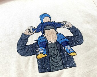 Benutzerdefiniertes Foto gestickt Dad Hoodie, personalisierte Porträt Pullover