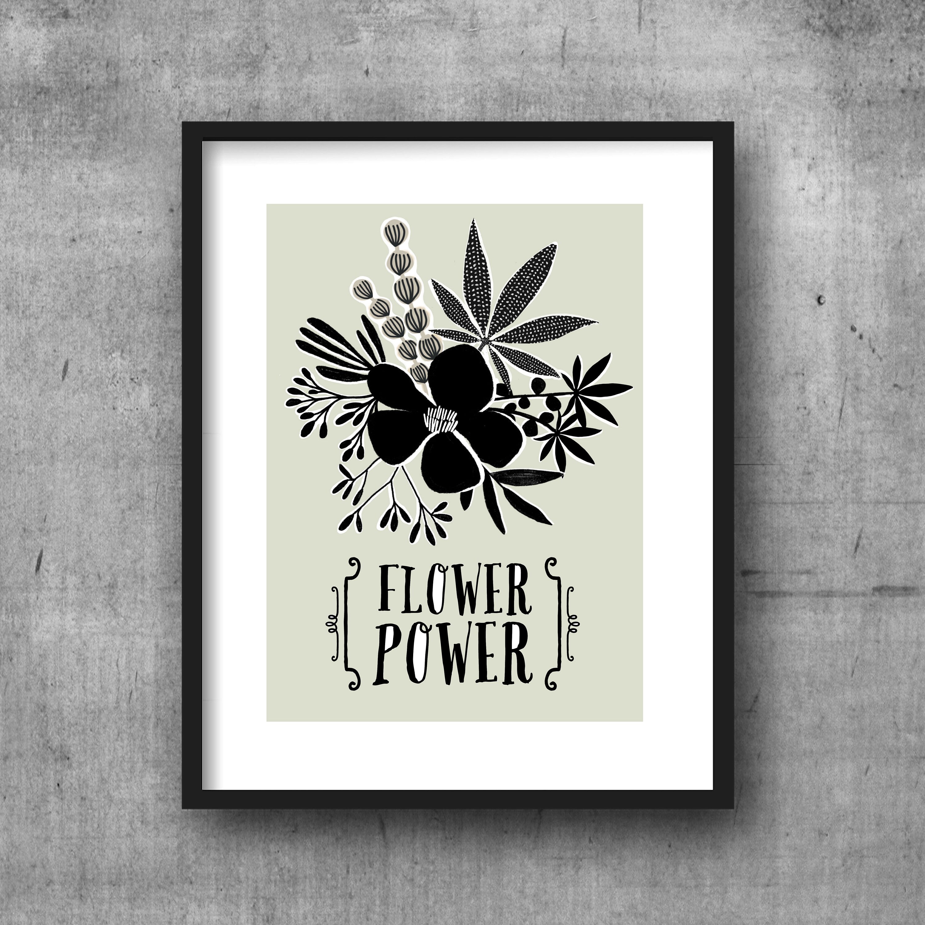 Flower Power Weed Art Print Marijuana Wall Art Best Stoner Etsy