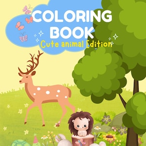 20 Cute Animals Coloring Pages for Kids | Animal Coloring Pages | Kids Coloring Book | Digital Coloring Pages | Cute Animals Sheets