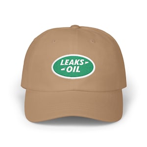 Leaks Oil Embroidered Dad Hat: Funny Land Rover 4x4 Cap