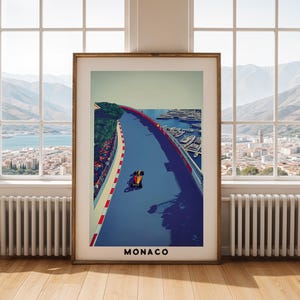 McLaren F1 Monaco Grand Prix Digital Poster, Formula 1 Print, Minimalist Racing Wall Art, McLaren Racing Decor, F1 Car Artwork, Father&#39;s Day
