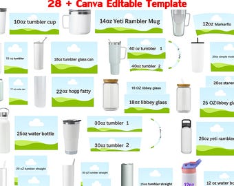 Tumbler Template Bundle: Editable Canva Wraps (Digital Download)
