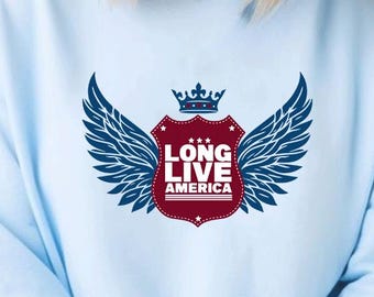 Long Live America Sublimation Design PNG Digital Download Printable Eagle Pink USA Flag 4th of July Independence Day  Flying Eagle with USA