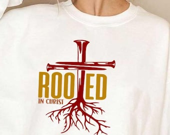 Rooted In Christ SVG: Christian Bible Scripture Design (Digital Download)