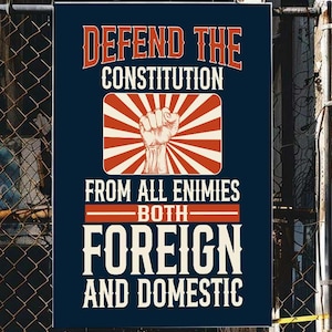 Defend the Constitution Protest Sign PRINTABLE,Political Activist Rally Sign, Anti-Trump Protest Poster Sign For March, Political Sign