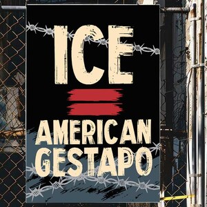 Abolish ICE Protest Sign: Human Rights Activist Poster (Digital Download, 7 Sizes)