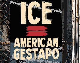 Abolish ICE Protest Sign: Human Rights Activist Poster (Digital Download, 7 Sizes)