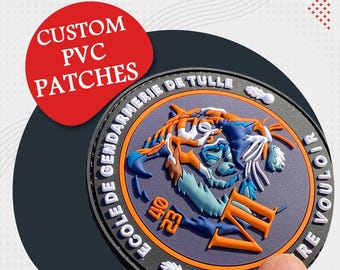 Custom PVC Patch: 2D/3D Rubber Patch, Iron-On/Velcro Backing