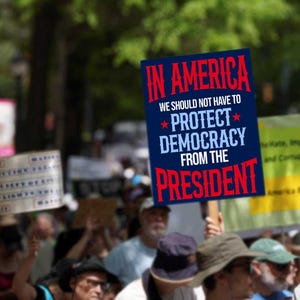 Protect Democracy Protest Sign For March, Anti Trump Yard Sign, 2025 Good Trouble Protest Poster, Printable Rally Sign,Digital Download