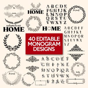 Family Name Monogram SVG Bundle: 40 Unique Designs (Personal Use Only) (Digital Download