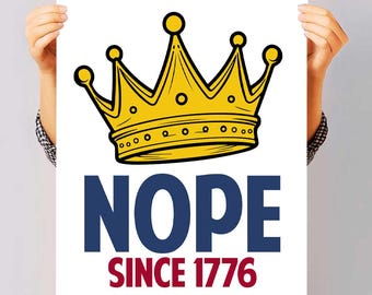 No Kings In America Protest Sign, Defend Democracy Art (Digital Download)