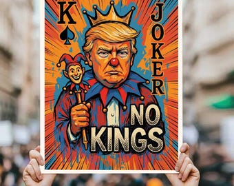 No Kings Protest Art Print, Anti-Trump Poster (Digital Download)