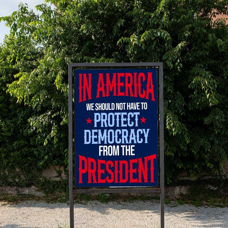 Protect Democracy Protest Sign For March, Anti Trump Yard Sign, 2025 Good Trouble Protest Poster, Printable Rally Sign,Digital Download
