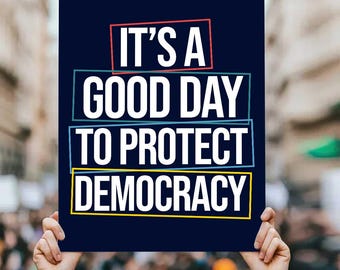 Protect Democracy Resist Protest Sign PRINTABLE, Anti-Trump Protest Poster Sign For March, Political Activist Rally Sign, Digital Download