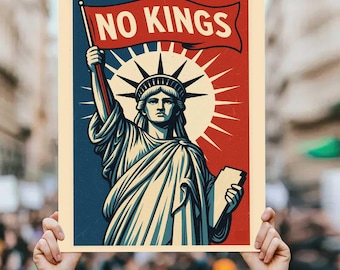 No Kings Protest Posters, Anti-Tyranny Wall Art (Digital Download)