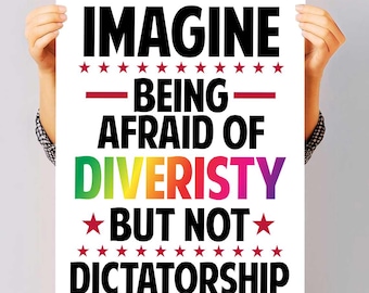Diversity Protest Poster, Defend Democracy Art (Digital Download)