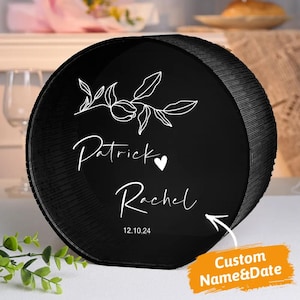 Round Card Box For Wedding - Wedding Guests Table Decor Box - Wedding Wishes Box - Wedding Memory Box - Wooden Card Holder - Gift Card Box