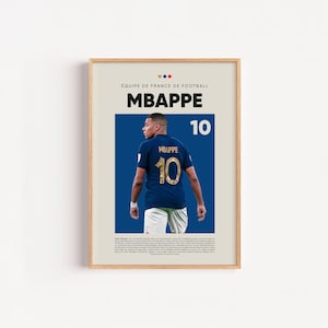 Kylian Mbappe Poster, Soccer Wall Art, Mbappe Print, Minimalist Sports decor, Sports Fan Gift, Digital Download, Man Cave Artwork