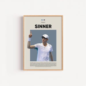 Poster Jannik Sinner Con Autografo - Stampa A4 Lucida, Da Esposizione - Foto 9