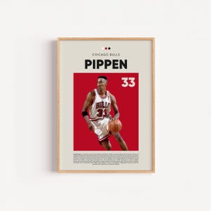 Scottie Pippen Poster, Chicago Bulls, Basketball Wall Art, Minimalist Sports decor, Basketball Fan Gift, Digital Download, Home Decor