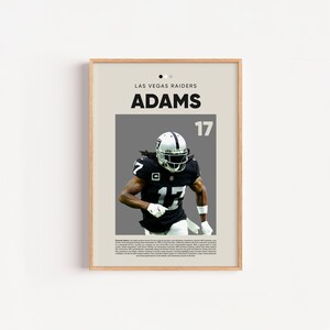 Davante Adams Poster, Las Vegas Raiders, NFL Wall Art, Minimalist Sports decor, NFL Fan Gift, Digital Download, NFL Decor, Instant Download