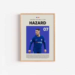 Eden Hazard Poster, Chelsea Football Poster, Soccer Wall Art, Minimalist Sports decor, Sport Fan Gift, Digital Download, Man Cave Artwork