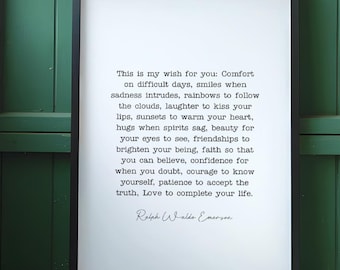 Ralph Waldo Emerson Quote Print: Inspirational Wall Art (Digital Download)