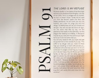 Psalm 91 – sztuka biblijna: werset biblijny do druku (do pobrania w wersji cyfrowej)