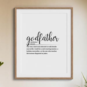 Godfather Definition Print: Unique Home Office Decor (Digital Download)