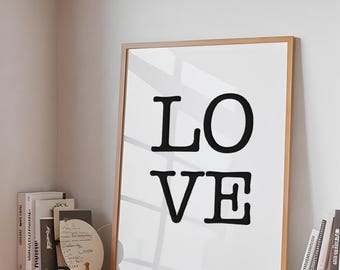 Love Wall Art • Modern Valentine Printable • Romantic Bedroom Decor