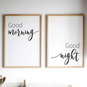 Good Morning Good Night Print Set: Bedroom Wall Art (Digital Download)