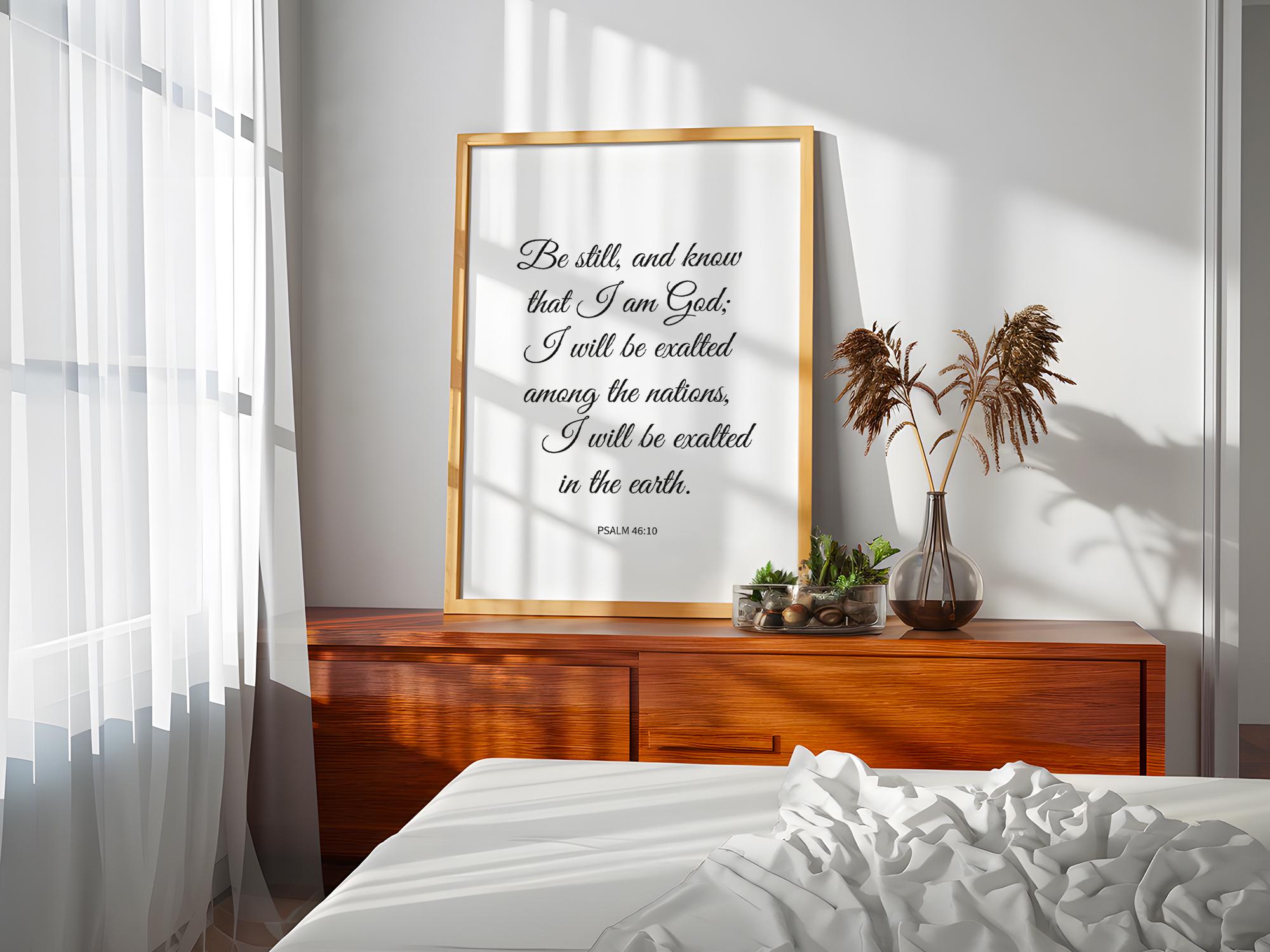 Psalm 46:10 Wall Art • Bible Verse Wall Decor • Inspirational Digital ...