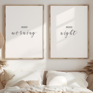 Good Morning Good Night Print Set: Bedroom Wall Art (Digital Download)