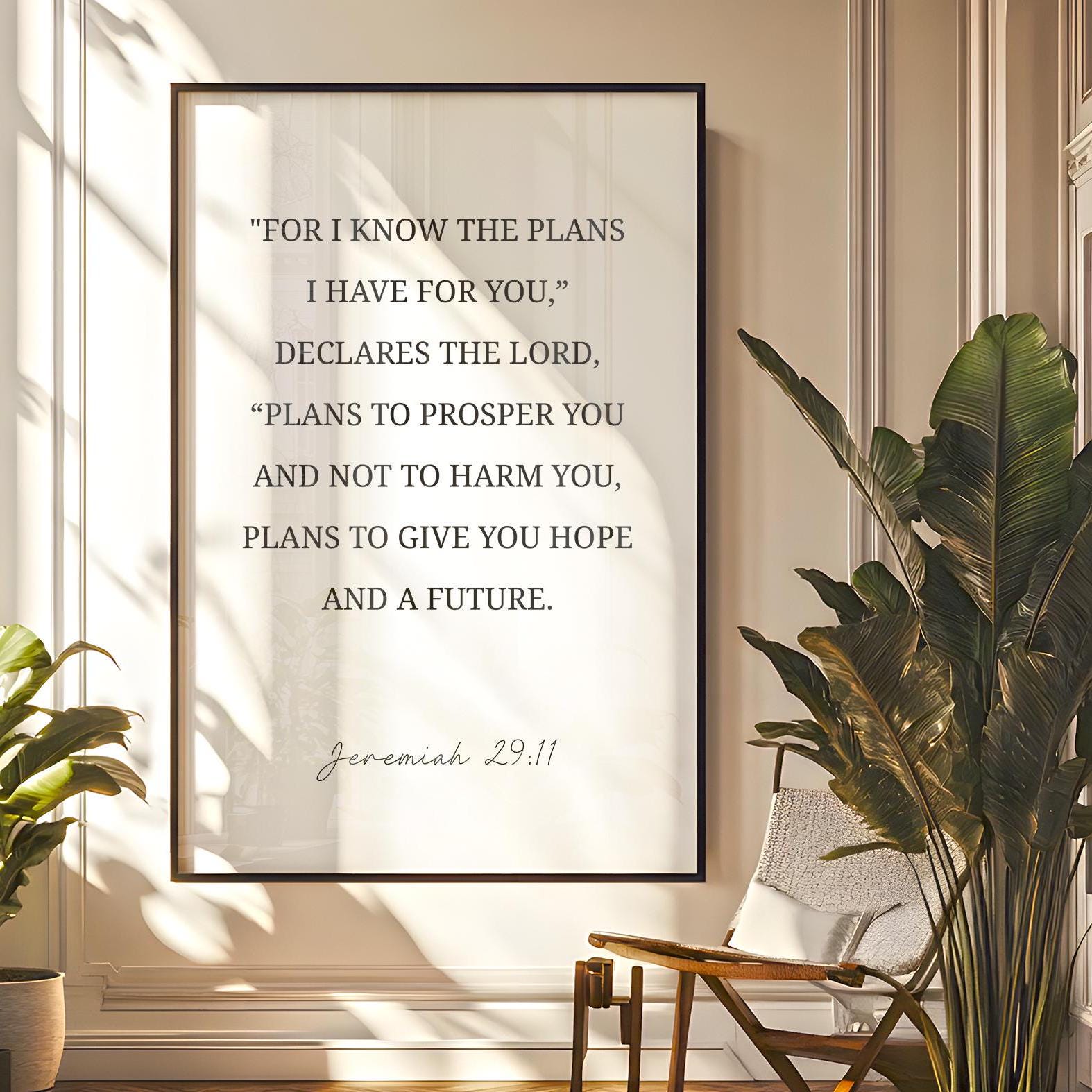 Jeremiah 29:11 Wall Art • Faith Wall Decor • Christian Digital Print ...