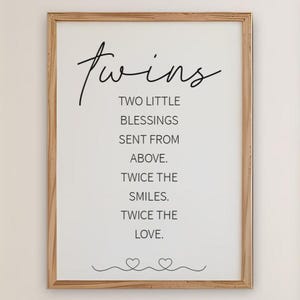 Twins Nursery Wall Art: Two Little Blessings Print (Digital Download)