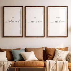 She Believed She Could Printable Wall Art: Women Empowerment Decor (Digital Download)