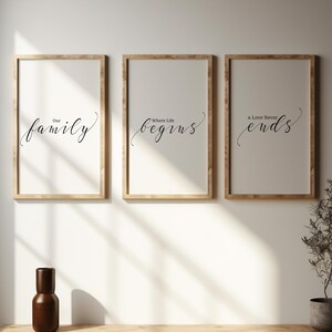 Family Love Wall Art Set: Home Decor Printable (Digital Download)