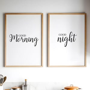 Good Morning Good Night Print Set: Bedroom Wall Art (Digital Download)