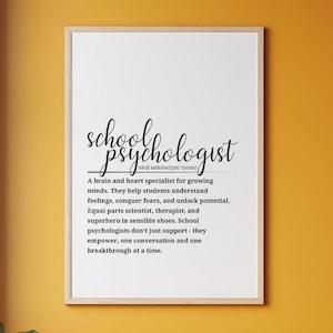 School Psychologist Definition Art Print: Fun Office Decor (Digital Download)