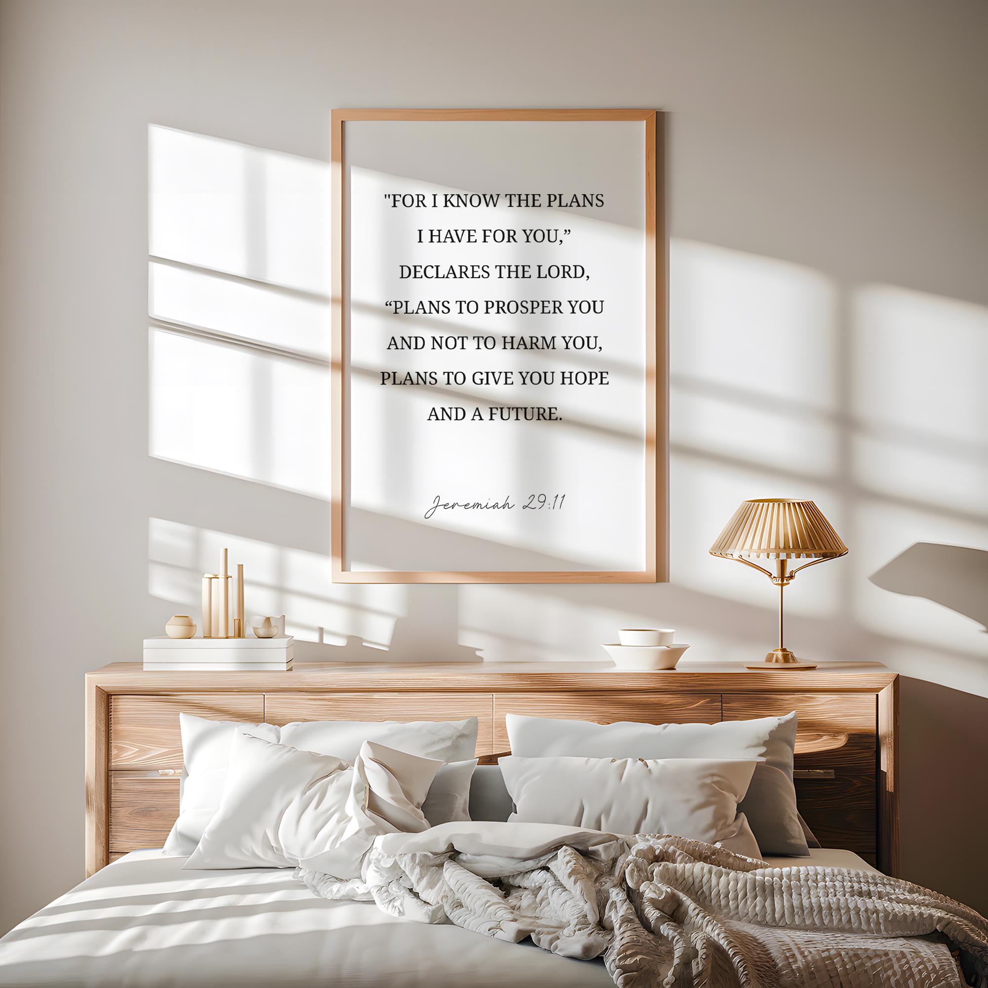 Jeremiah 29:11 Wall Art • Faith Wall Decor • Christian Digital Print ...
