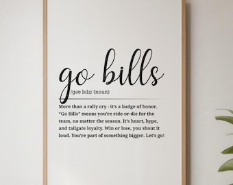 Buffalo Bills Poster • Go Bills Printable Wall Art • Football Fan Decor • Sports Digital Download