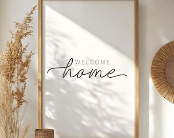 Welcome Home Print • Modern Typography Wall Art • Housewarming Printable