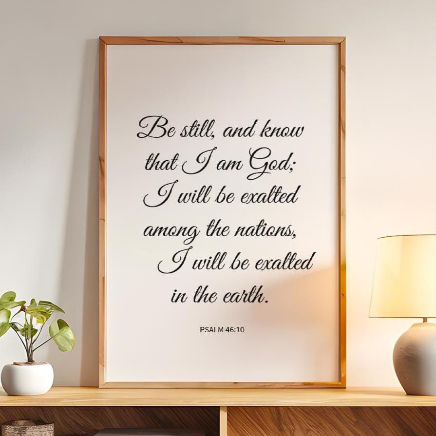 Psalm 46:10 Wall Art • Bible Verse Wall Decor • Inspirational Digital ...